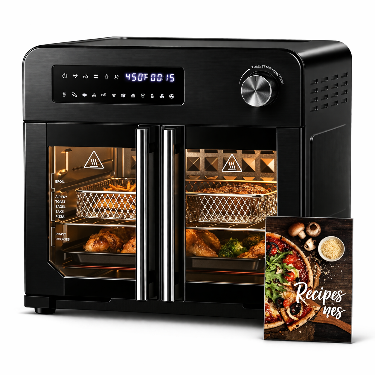 10-in-1 24QT  French Door Countertop Air Fryer Toaster Oven