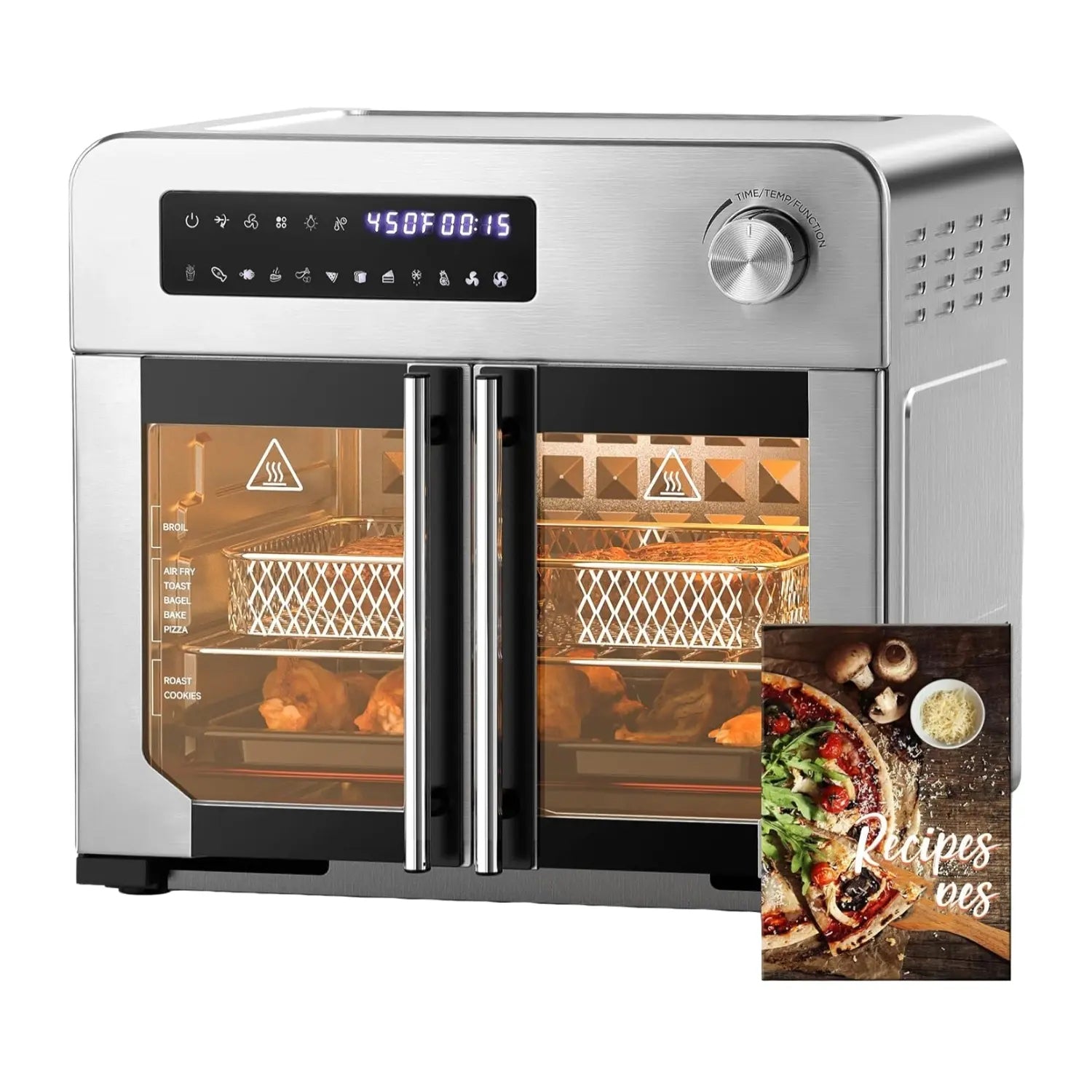10-in-1 24QT  French Door Countertop Air Fryer Toaster Oven