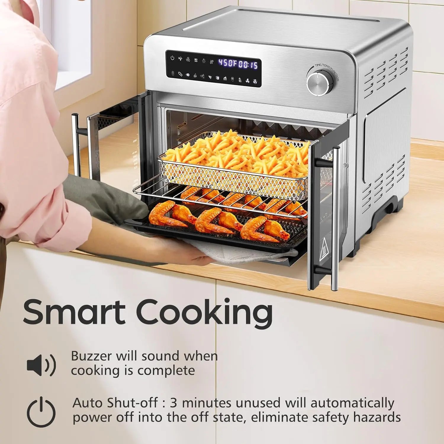 10-in-1 24QT  French Door Countertop Air Fryer Toaster Oven