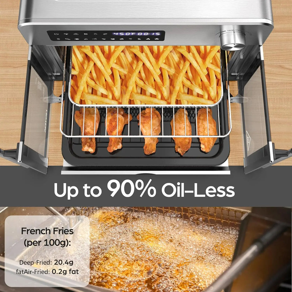 10-in-1 24QT  French Door Countertop Air Fryer Toaster Oven