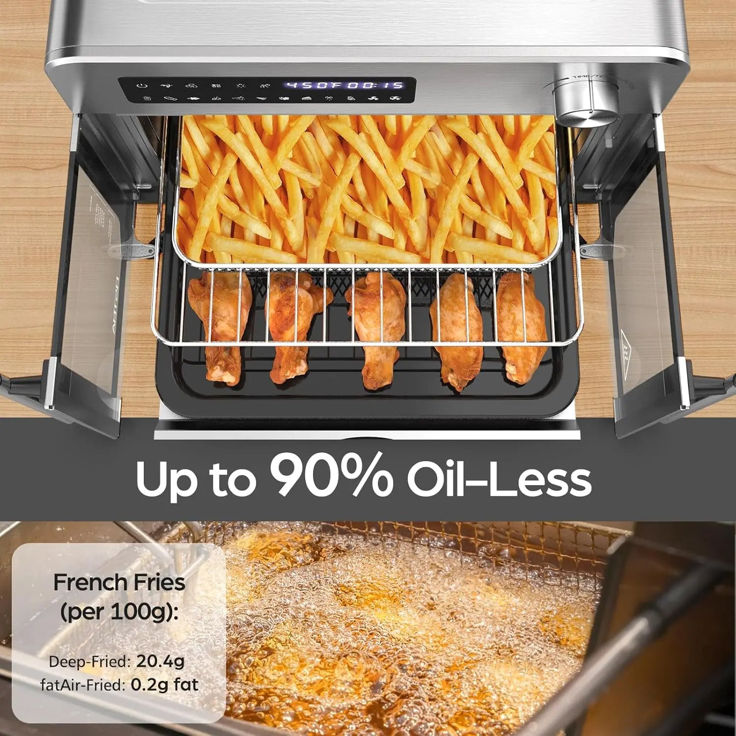 10-in-1 24QT  French Door Countertop Air Fryer Toaster Oven