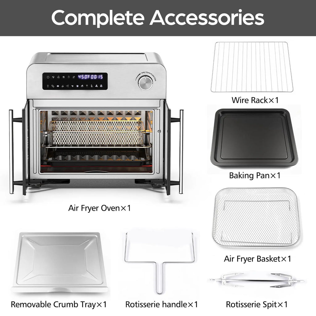 10-in-1 24QT  French Door Countertop Air Fryer Toaster Oven